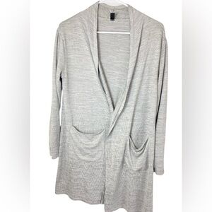 32 Degrees Women’s  S/M Cool Gray Open Front Wrap Lightweight Pockets Cardigan